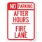 Signmission No Parking-After Hours Fire Lane Heavy-Gauge Alum Rust Proof Parking Sign, 18" x 24", A-1824-23815 A-1824-23815 - alternate 1